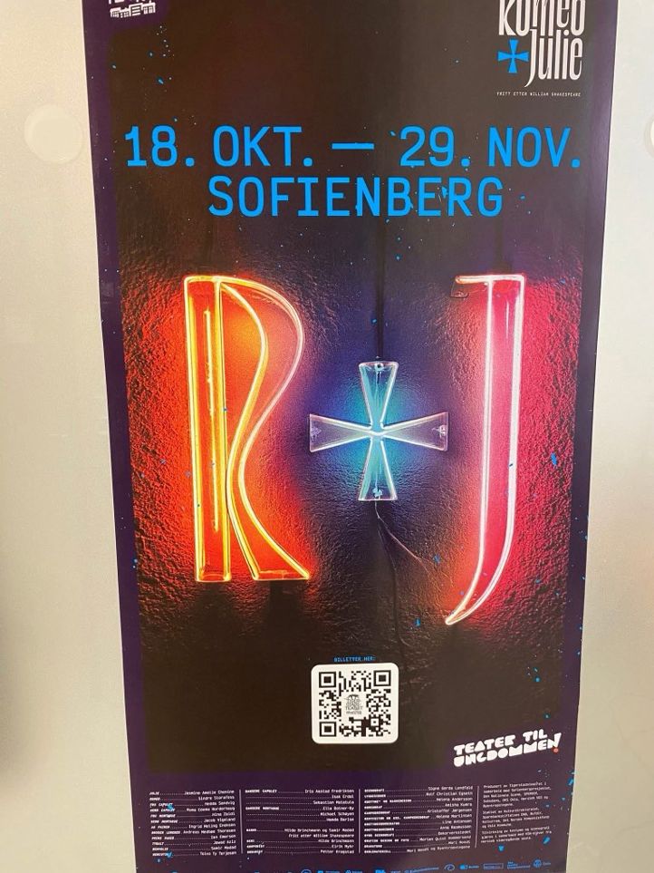 Foto: Plakat fra Tigerstadsteateret Hvor du kan kjøpe billetter til foresteillingen Romes og Julie
