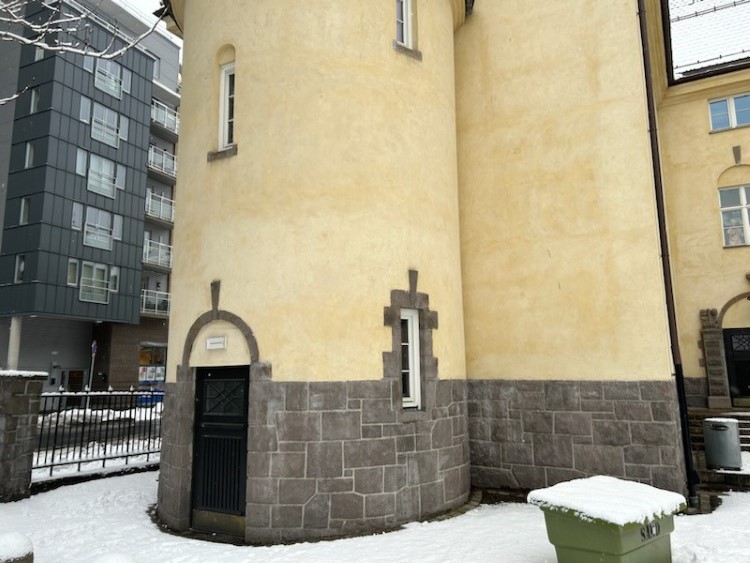 Buet fasade i vinter