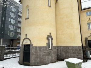 Buet fasade i vinter